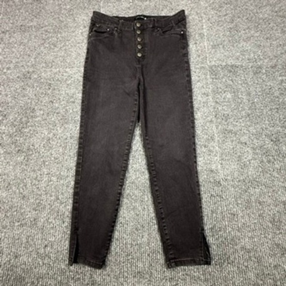 Truth + Theory Denim - Truth + Theory Women 14 High Rise Button Fly Skinny Jean Black Rinse OM23630H20B